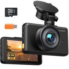 iZEEKER 2.5K Dash Cam, 1440P QHD Car Camera with Free 32GB Card, 3" IPS Displ...