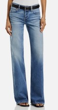 Re/Done Mid-Rise Wide Leg Denim Blue Jean-West Coast Fade Women s 25 W 33 L NWT