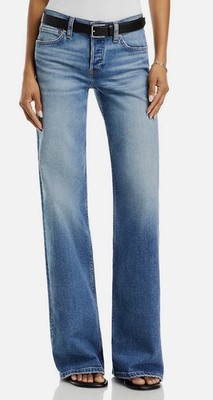 Re/Done Mid-Rise Wide Leg Denim Blue Jean-West Coast Fade Women s 25 W 33 L  NWT