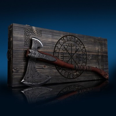 Hand Forged Leviathan Axe GOW High Carbon Steel 1060 Ash Wood Handle 35.8''