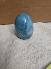 Blue Apatite Polished Gemstone Egg 2  Natural Crystal Stone Decor Healing...