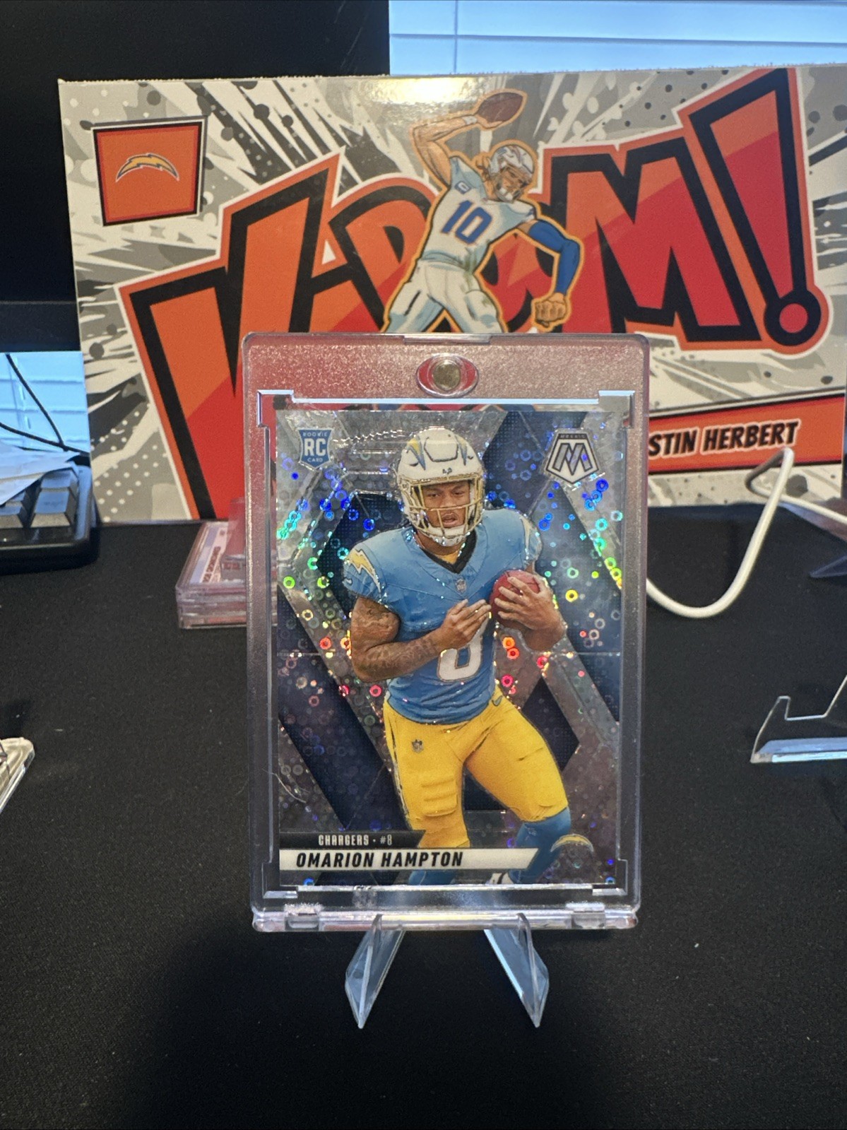 2025 Mosaic Football #335 Omarion Hampton Silver No Huddle PRIZM Rookie Card RC