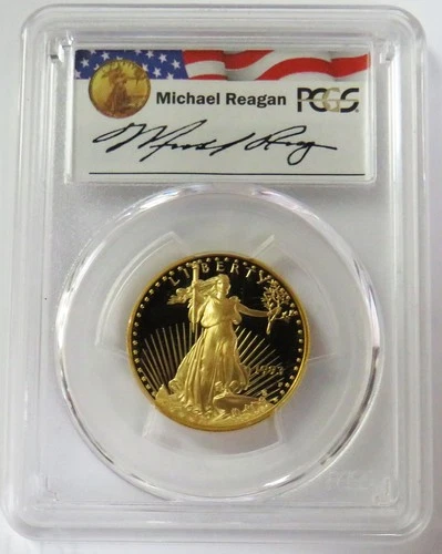 1993-P MICHAEL REAGAN LEGACY GOLD $25 AMERICAN EAGLE 1/2oz PCGS PR 70 DCAM