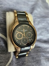 Jacous Lemans Ceramik Herren-Armbanduhrmit Ceramik Edelstahlarmband Schwarz Gold