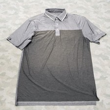 Straight Down Polo Shirt Mens Large Gray Short Sleeve Casual Golf