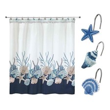 - Shower Set, Fabric Shower Curtain  12pc Curtain Hooks, Durable Bathroom Es...