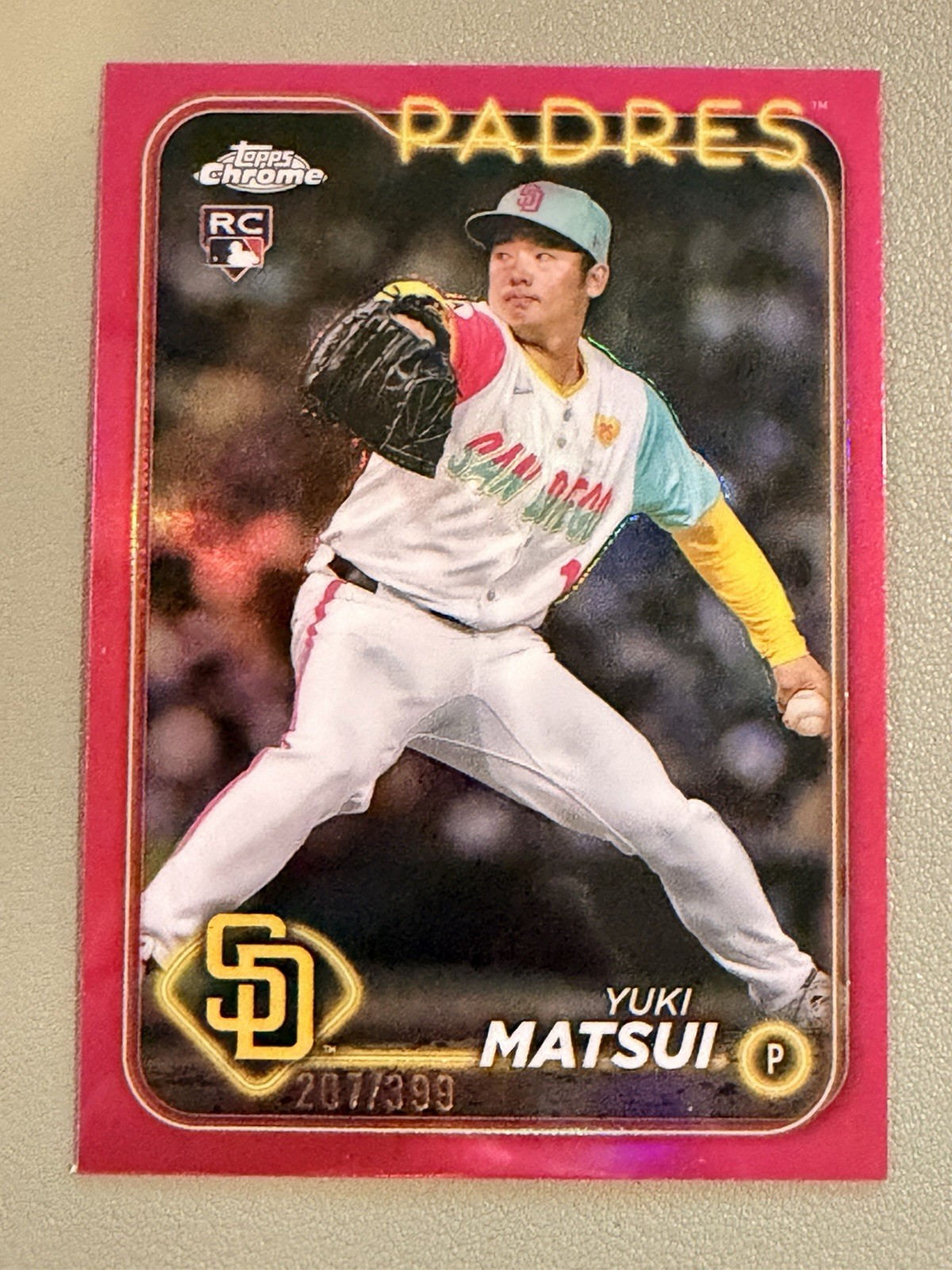 2024 Topps Chrome Update Yuki Matsui Rookie RC Magenta Refractor /399 #USC187