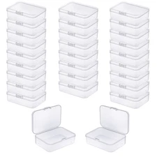 28 Pieces Rectangular Empty Mini Clear Plastic Organizer Storage Containers w...
