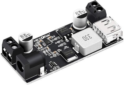 DROK Buck Converter 12v to 5v, 5A USB Voltage Regulator DC 9V-36V Black Pro 