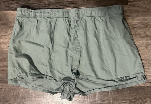 Victoria's Secret pink-grüne kurze Shorts vorne geknöpft Damen Medium " - Bild 1 von 4