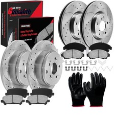 Front & Rear Brake Rotors + Ceramic Pads for Acura MDX ZDX Honda Pilot