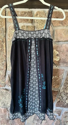 Vintage Billabong Black Turquoise Summer Dress Size M