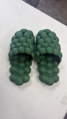 Green Massage Bubble Slides Slippers Non-Slip Spa Sandals Unisex Small size 7