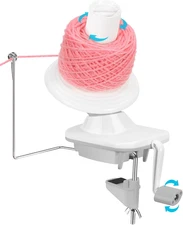 Light Grey Hand-Cranked Yarn Winder for Crocheting and Knitting Accessories