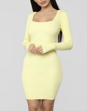 Fashion Nova – “The Rest Is Still Unwritten” Yellow Sweater Dress Size XL NWT