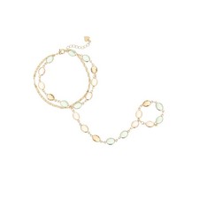 Adjustable Gold Hand Finger Chain Bracelet for Women, Non Tarnish Dainty Body