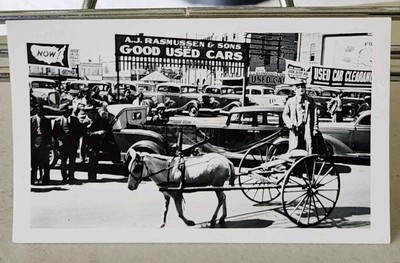 CLOWN Being Pulled by Horse / Donkey CIRCUS PHOTO A J RASMUSSEN & SONS Used Cars