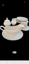 Lynn's Fine China Bone With Gold Rim 60 Piece Serves 12
