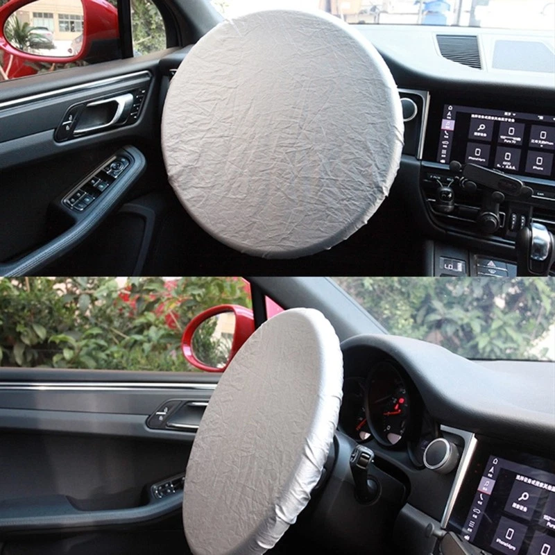 42CM Auto Steering Wheel Sunshade Cover Universal Heat Resistant for Travel - Image 4 of 4