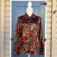 Vintage Christian Dior Chemises VintageRayon Button Down Blouse Women's Size 6
