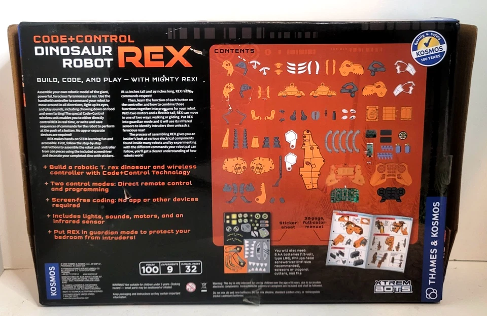Código Támesis y Cosmos + Control Dinosaurio Robot REX STEM Kit Nuevo Caja Abierta 2022 Foto 4 de 4