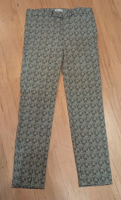 Women's CALVIN KLEIN Black & White Checked Stretch Pants, Sz. 8