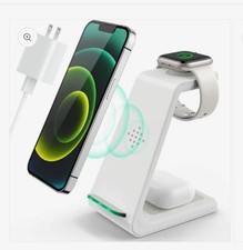 Wireless Charging Station, 3 in 1 Fast Charger Stand, Wireless for iPhone