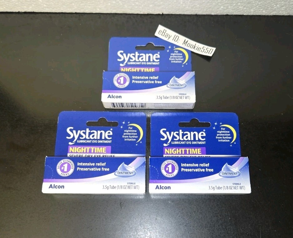 EXP 02/2028+! 3 LOT Systane Nighttime PM Lubricant Eye Ointm