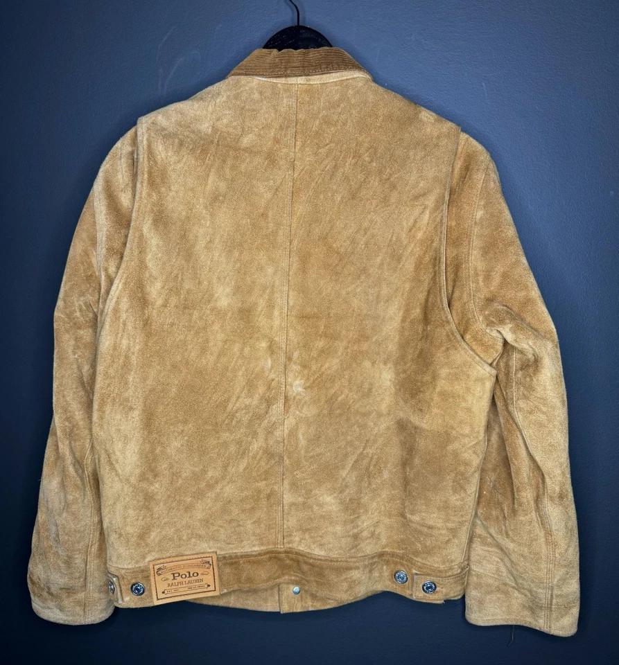 Chaqueta de Camionero Polo Ralph Lauren Grande Gamuza Cuero Áspero Tareas Occidentales RRL Foto 4 de 4