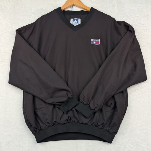 Converse, VTG Converse Jacket Men's XXL Black All Star V-Neck Pullover Windbreaker 90s