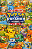 McDonalds POKEMON 25th Anniversary Cards You Pick Complete Your Set (Holo & NH)