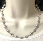 Michael Dawkins Sterling Silver and Gray Pearl Necklace 18"