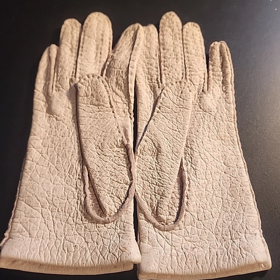Guantes pequeños de cuero vintage para damas hasta la muñeca cos jugar vestir Foto 3 de 4