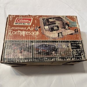 Vintage Coleman Inflate All 150 Portable 12 volt Air Compressor With Case