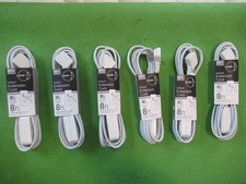 Lot 6 New Cordinate Indoor Extension Cords 8 ft 2.4m braided cord $42@Walmart