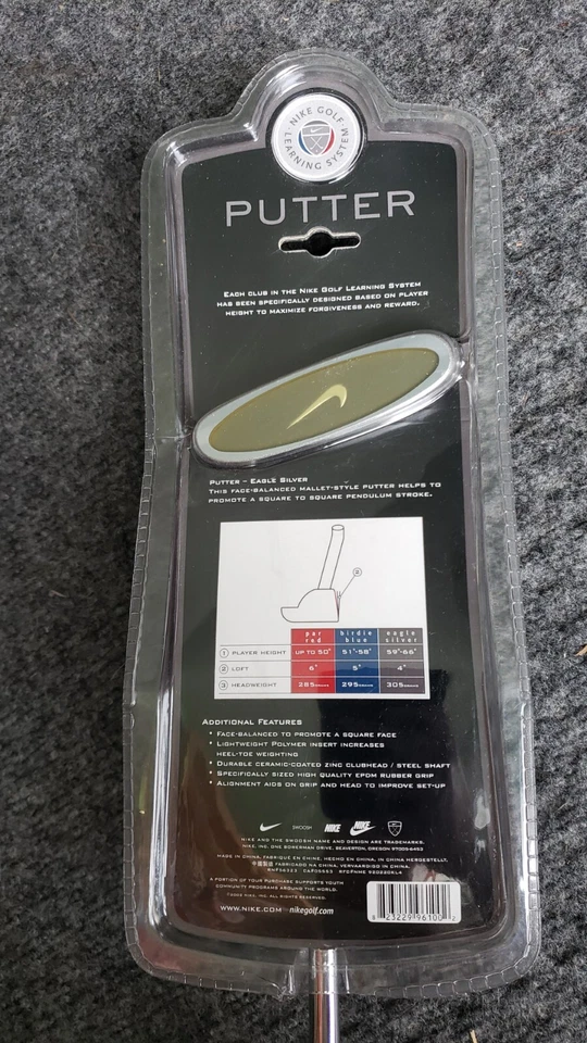 NIKE GOLF LEARNING SYSTEM PUTTER EAGLE SILVER 59"-66" YOUTH  TIGER WOODS - BLACK - Image 2 of 3