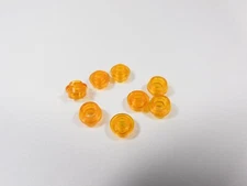 LEGO Lot of 8 Trans Orange Round 1x1 Plates w/ Open Stud O5