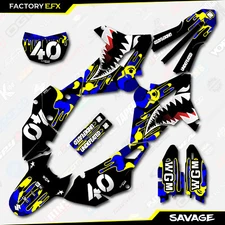 Blue & Yellow Savage Polisport Restyle Graphics Kit fits Suzuki Drz400 Drz400sm