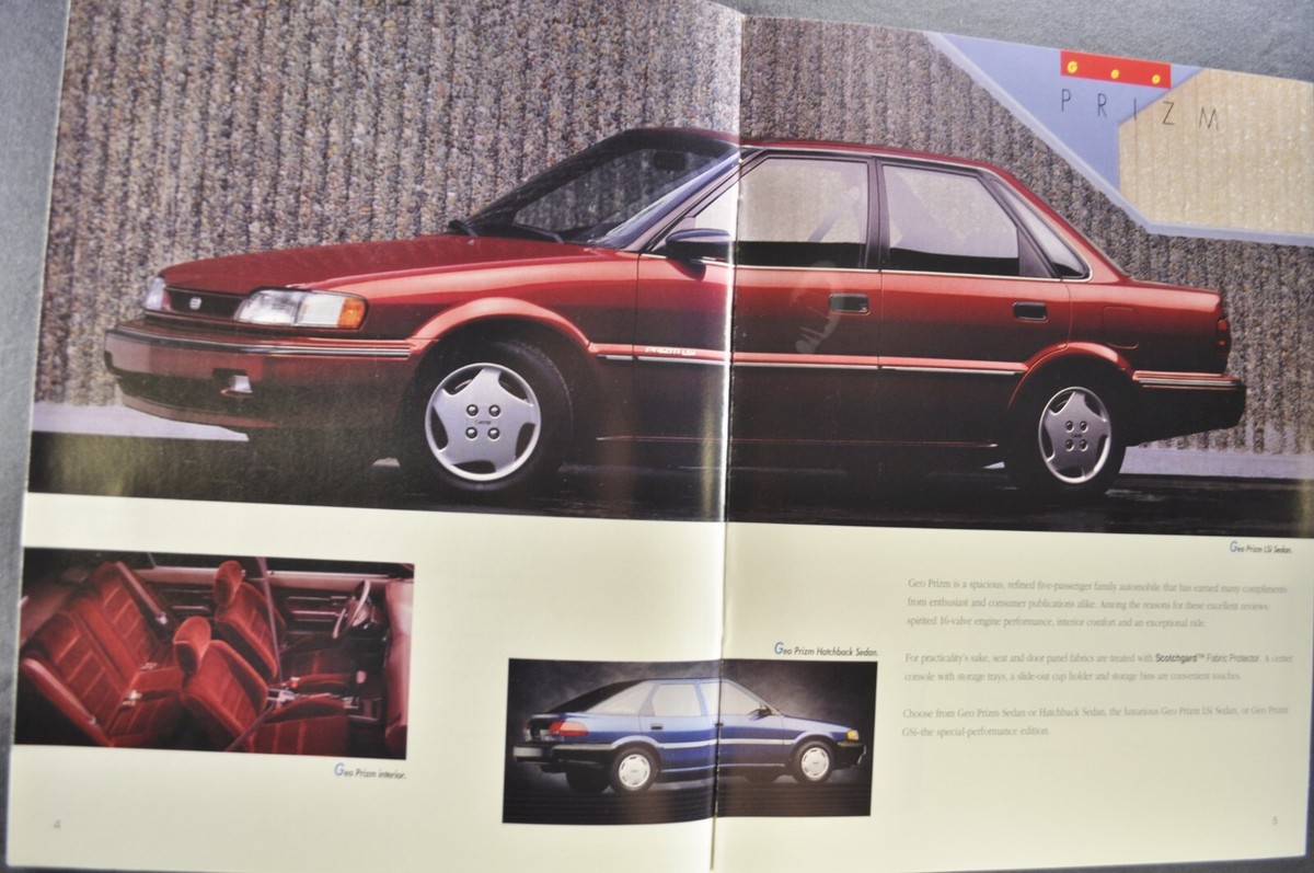 1991 Geo Brochure Storm GSi Prizm Metro LS Coupe Tracker Excellent