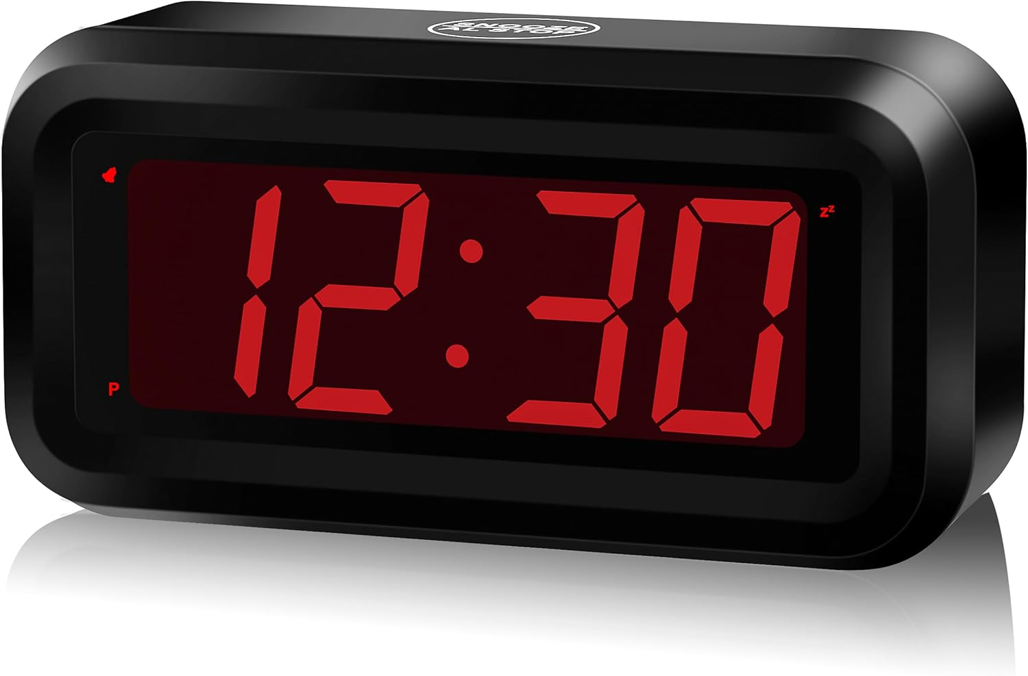 Compact LED Digital Alarm Clock with Adjustable Brightness, Battery-Powered Wall Clock-image