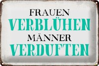 Blechschild Spruch 30X20Cm Frauen VerblüHen MäNner Geschenk Deko Schild Tin Sign