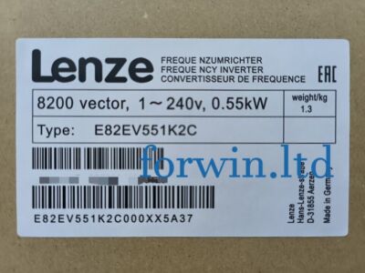 E82EV551K2C NEU LENZE E82EV551_2C 8200 Vector 1-240v 0.55kW