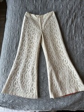 Vintage 60 s 70 s Lace Wide Leg Bell Bottom Pants