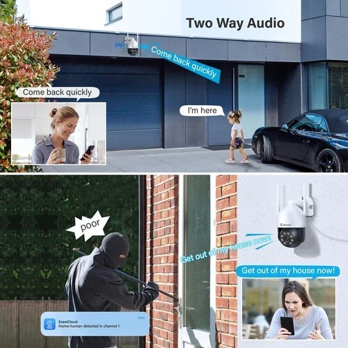 WiFi Camera Security 5MP System PTZ Outdoor Wireless Home 10CH NVR CCTV Audio - Image 3 of 4