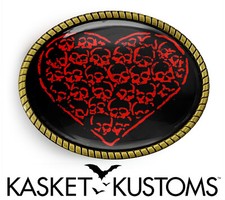 Skull Heart Belt Buckle - Ornate Gothic Valentines Belt Buckles - 368