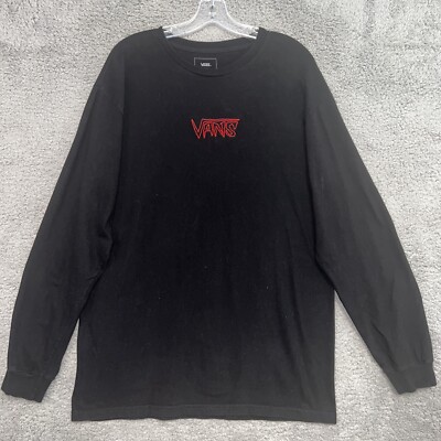 VANS Off the Wall T Shirt Men Sz L Black Sketch Tape Ltd Edition Long Sleeve Tee