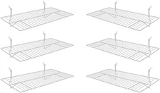White Universal Slatwall/Gridwall Flat Shelf 24" 6pk