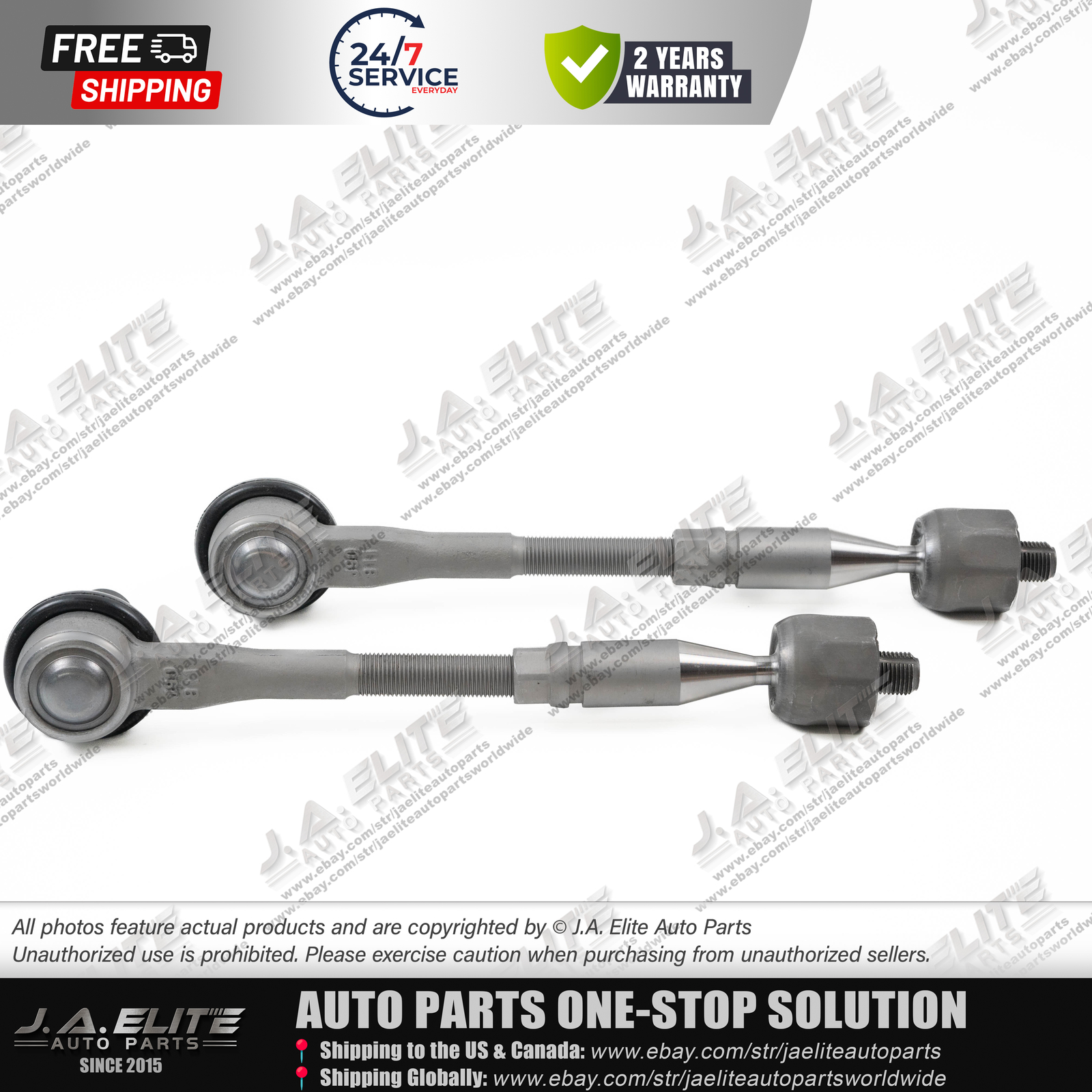 4pcs Front Inner & Outer Tie Rod Ends for Bentley Continental Flying Spur