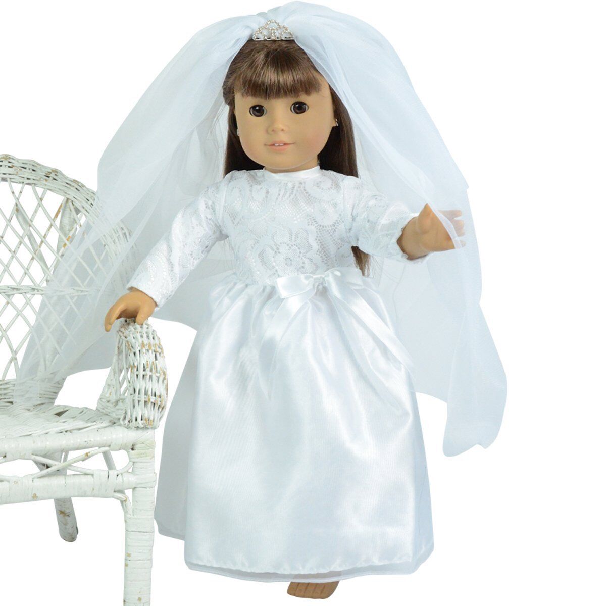 Wedding Gown and Veil with Tiara Attractive 期間限定 NEW 最安値挑戦 Dolls inch 18