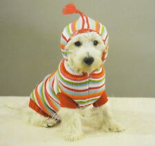 Casual Canine Striped Hoodie Sweater Dog Puppy Pet Clothes Acrylic Knit NEW